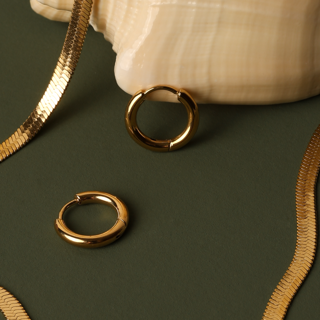 Brincos de Argola Clássicos Banhado Ouro 18K