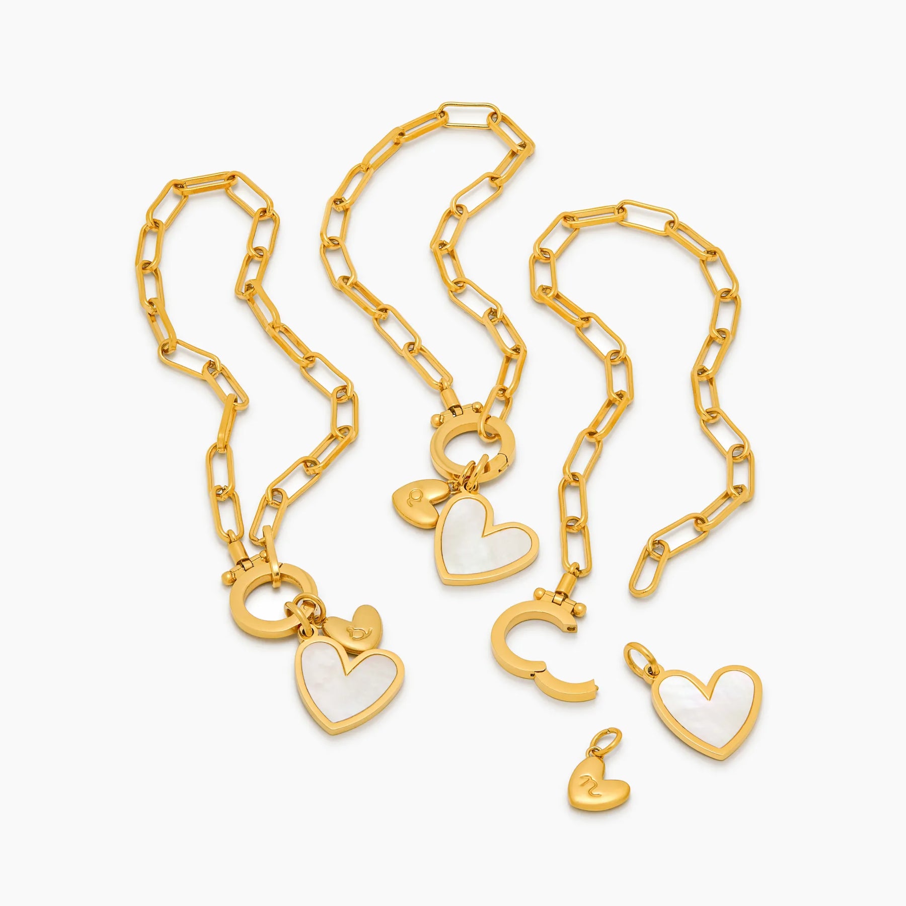 Pulseira Duo Coração com Inicial Personalizável Dourada 18K Saffyro