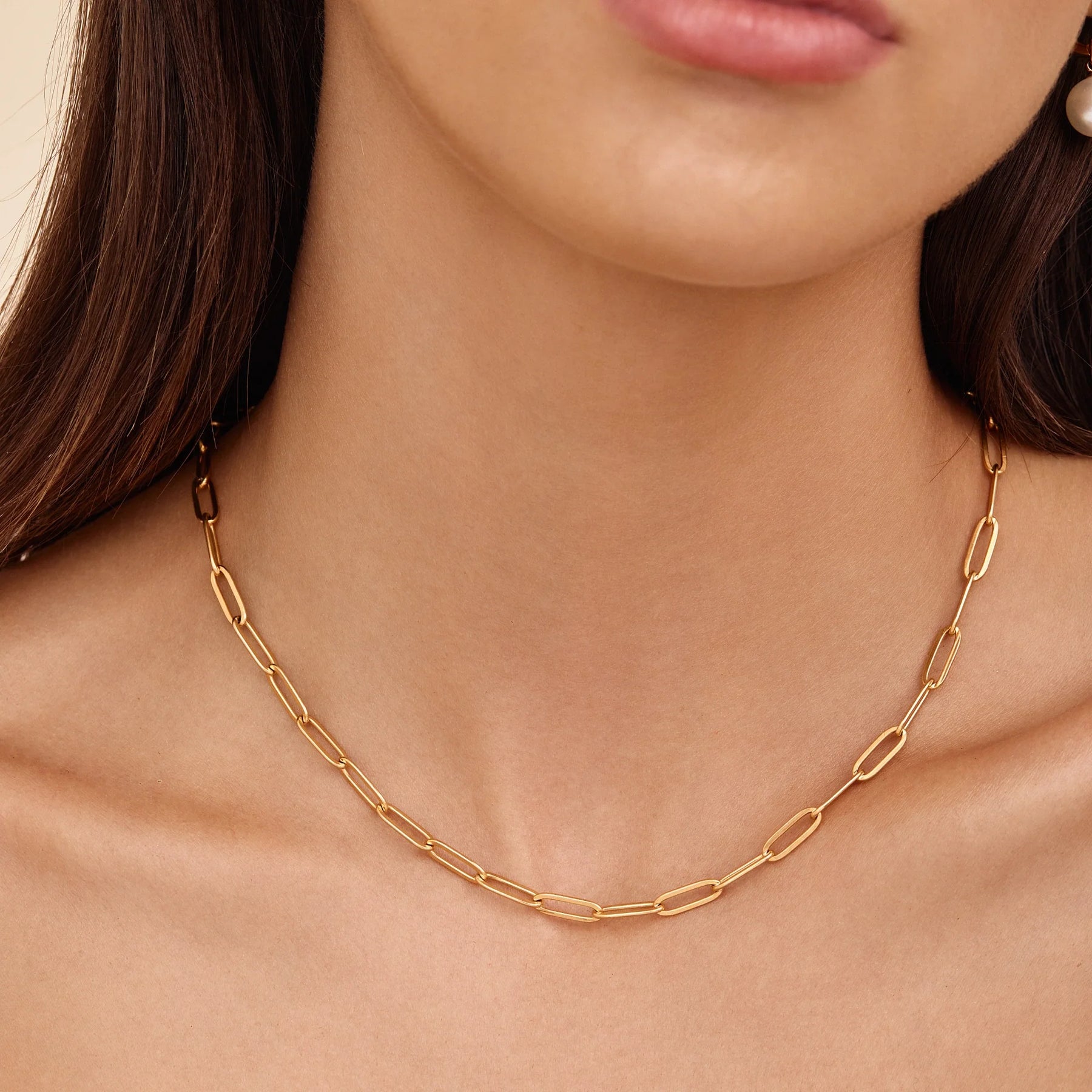 Colar Paperclip Banhado Ouro 18K