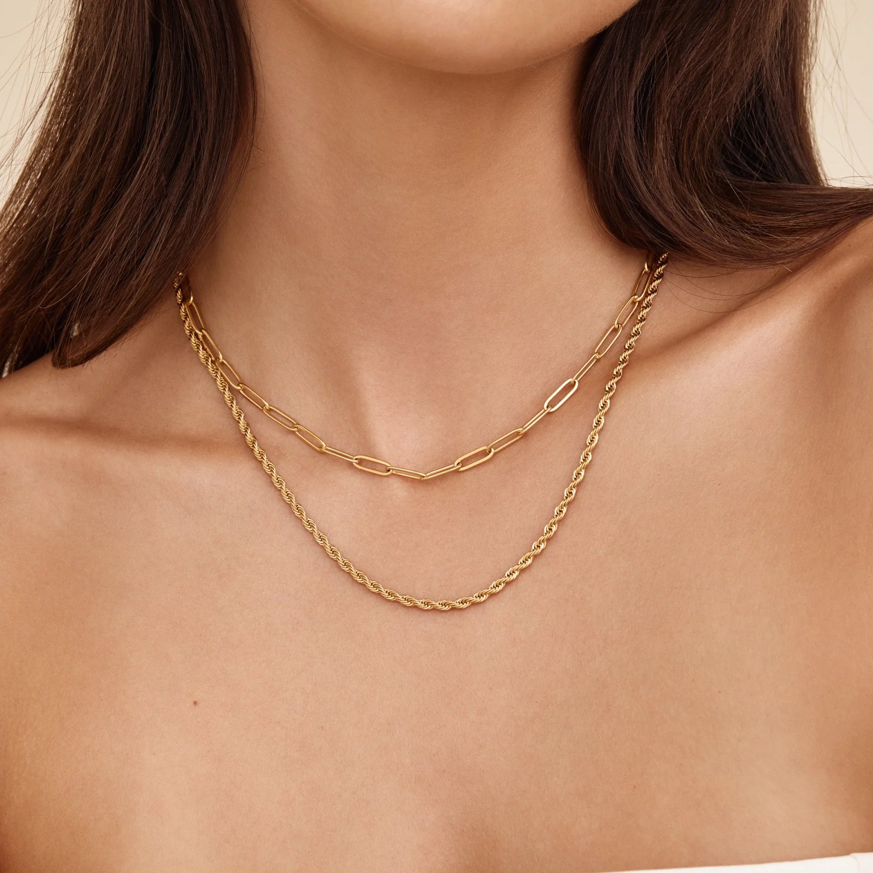 Colar Paperclip Banhado Ouro 18K