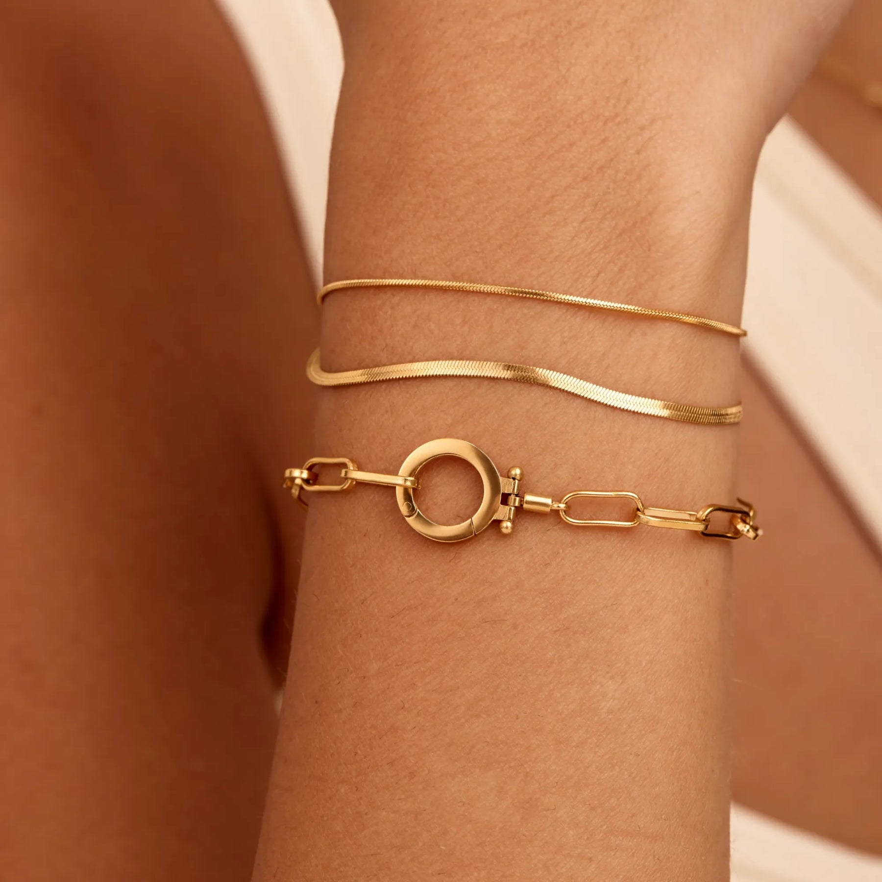 Pulseira Dual Snake Banhado Ouro 18K