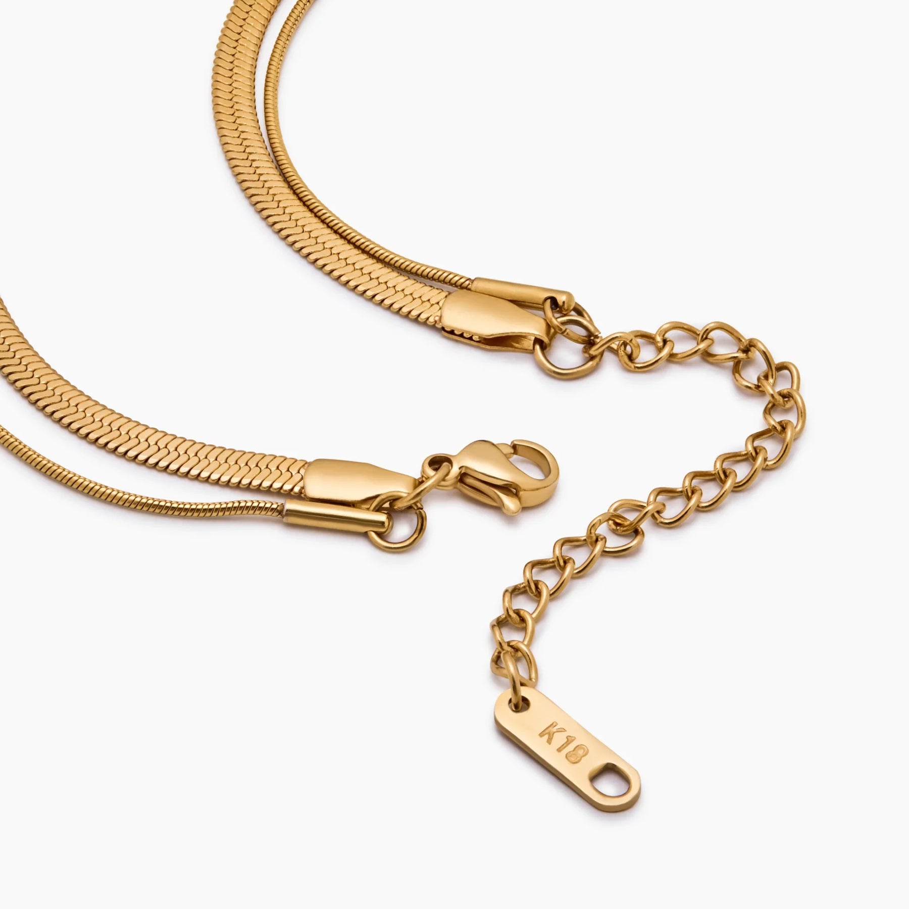 Colar Dual Snake Banhado Ouro 18K