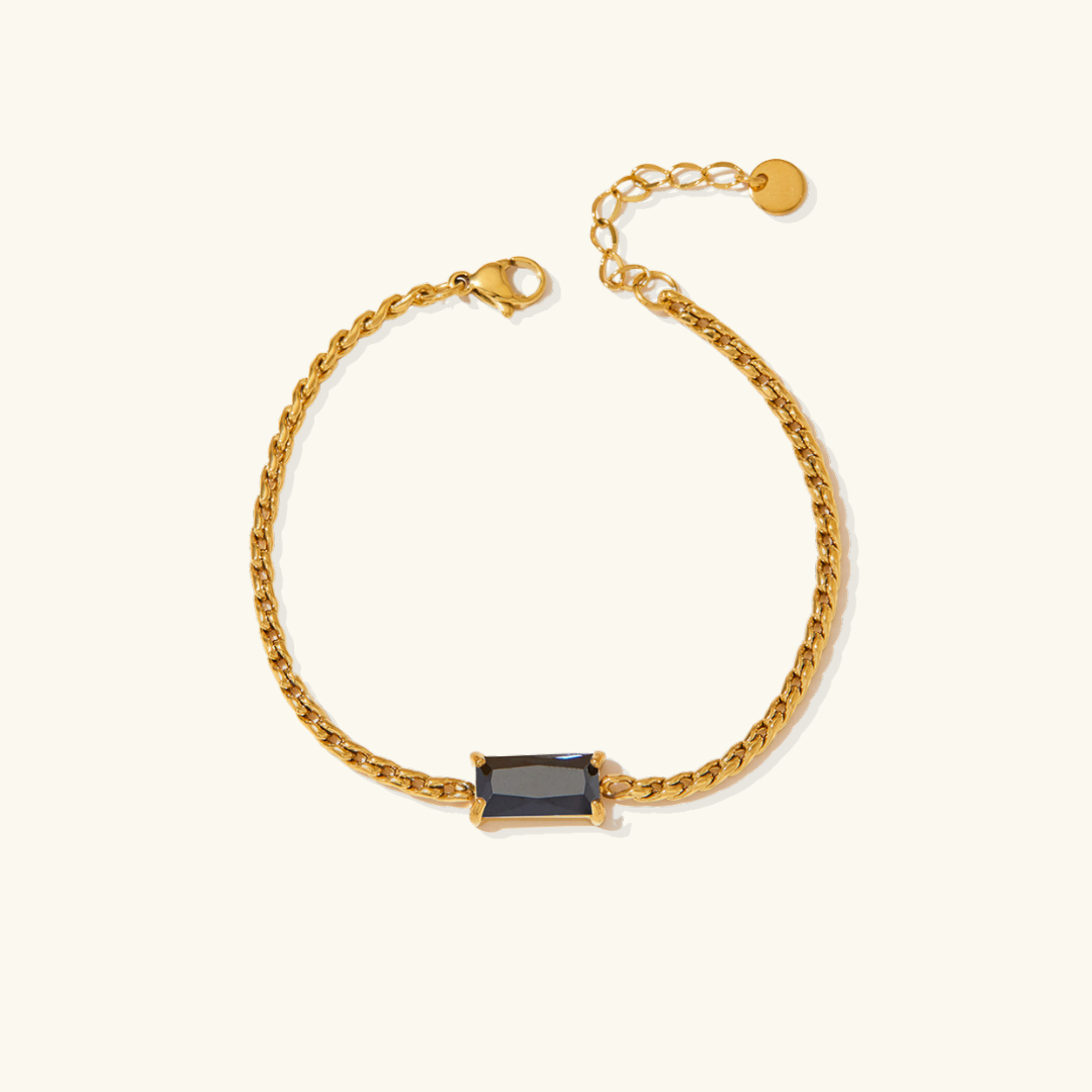 Pulseira Feminina Dourada Trançada com Cristal
