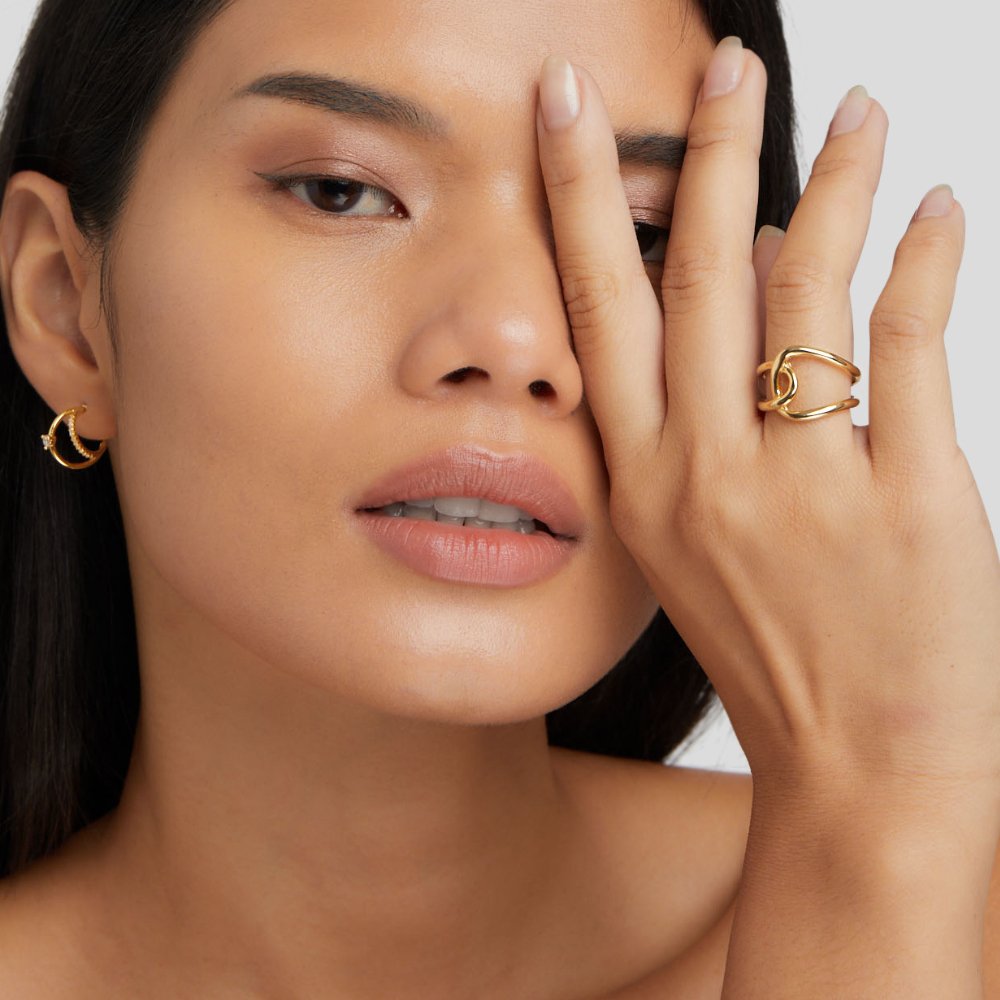 Anel Feminino Dourado Astrid