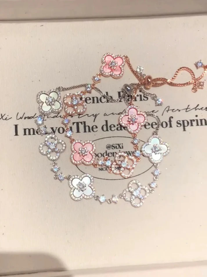 Pulseira Cleef Sakura Ouro Rosé
