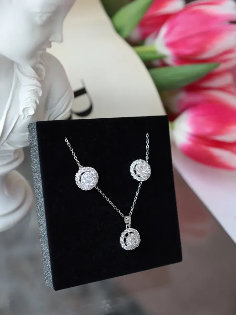 Conjunto de Joias Brilhante + Caixa Rosas Eternas