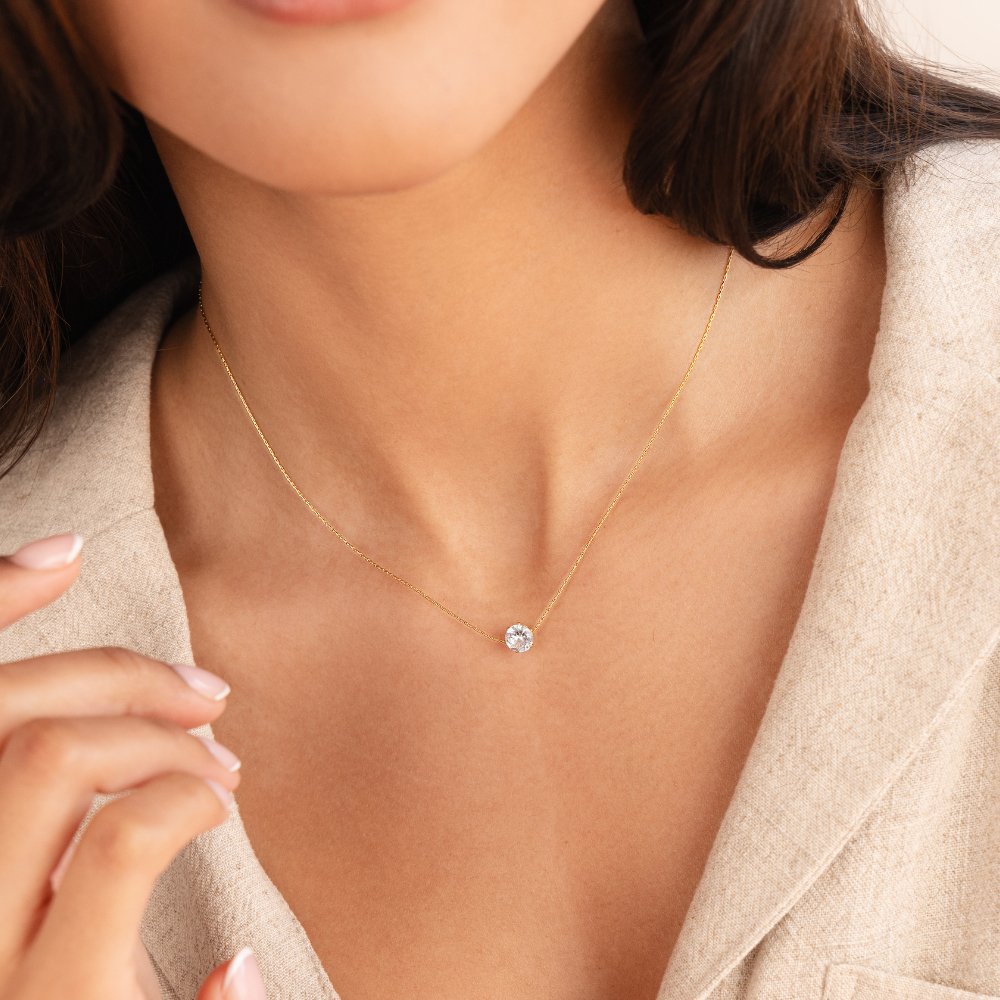 Colar Feminino Dourado de Gota