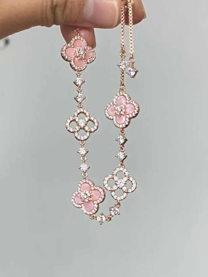 Pulseira Cleef Sakura Ouro Rosé