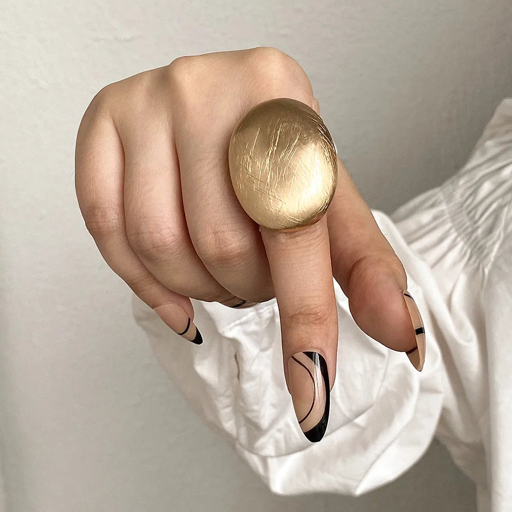Anel Feminino Dourado Chapa