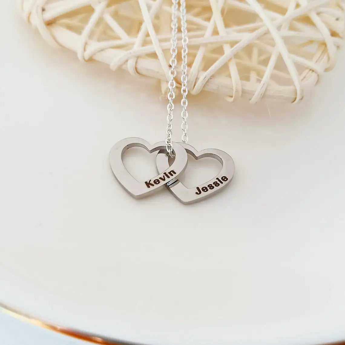 Colar Coração de Mãe Personalizável Banhado a Ouro 18k