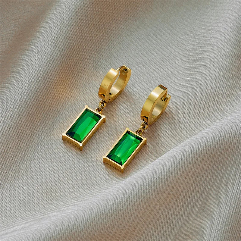 Conjunto Feminino Premium Colar e Brincos com Esmeralda