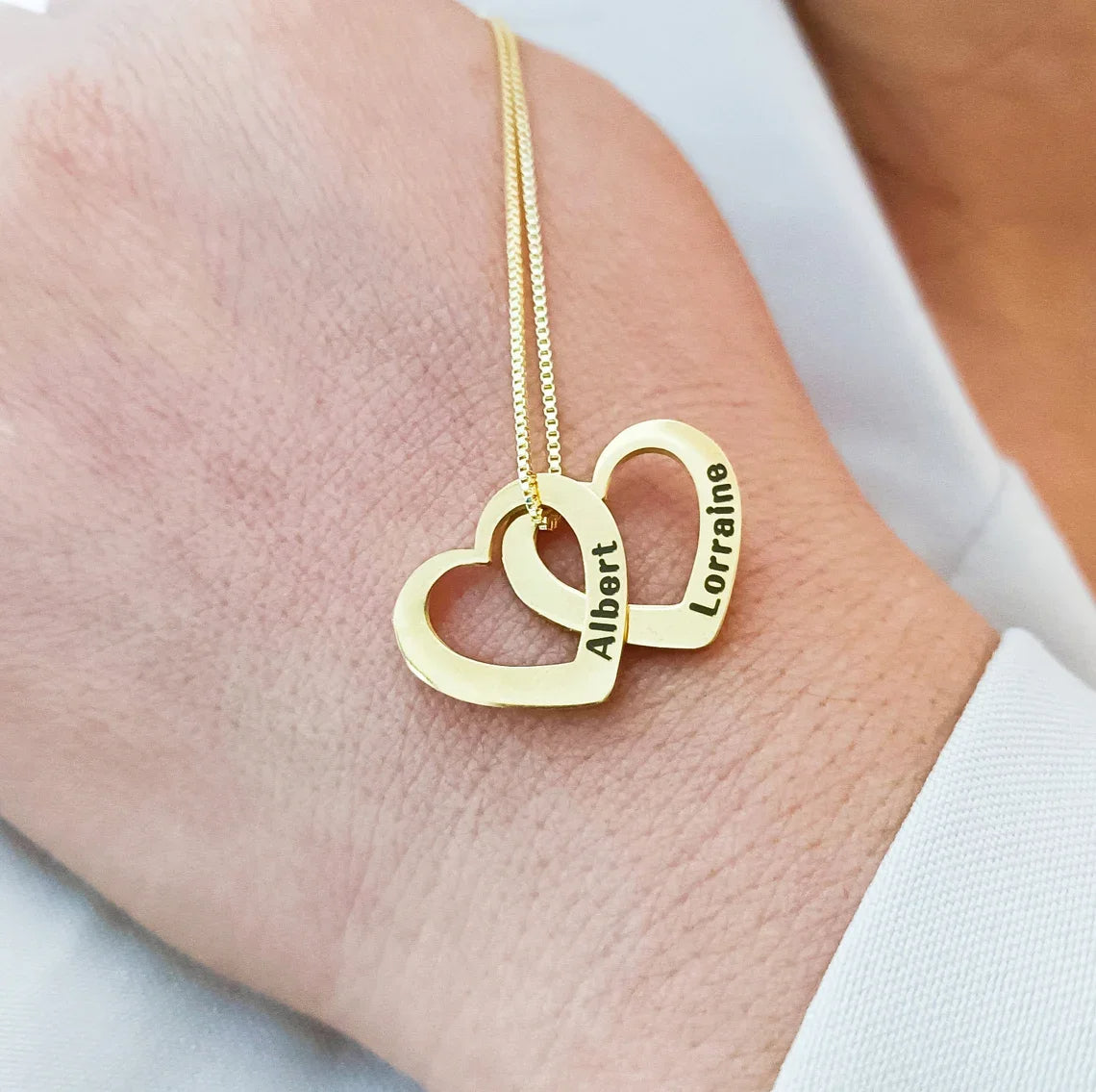 Colar Coração de Mãe Personalizável Banhado a Ouro 18k