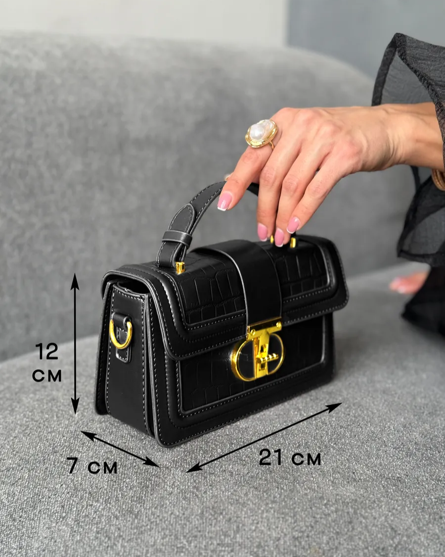 Bolsa Feminina Pequena Preta Flosé De Couro Legítimo