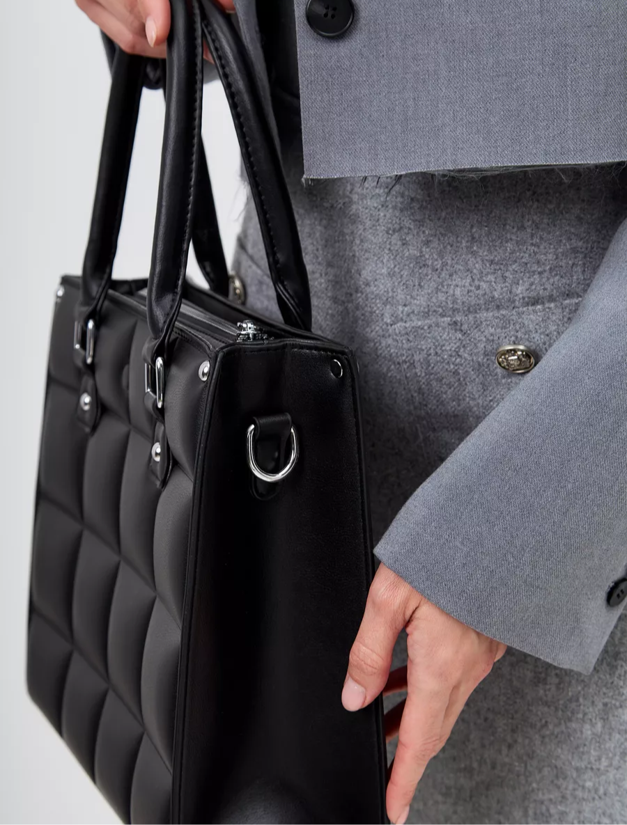 Bolsa Feminina De Couro Legítimo Preta Class