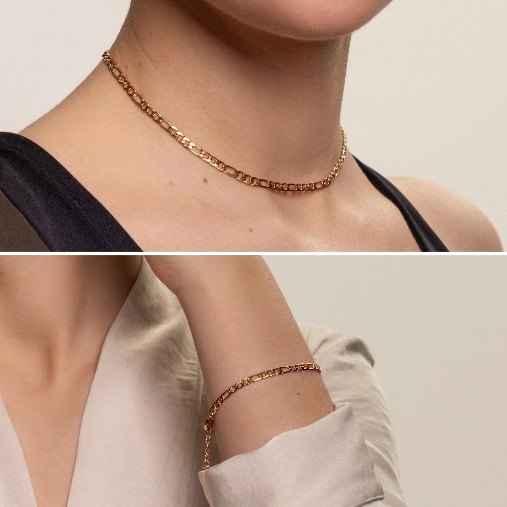 Conjunto Figaro Banhado Ouro 18K