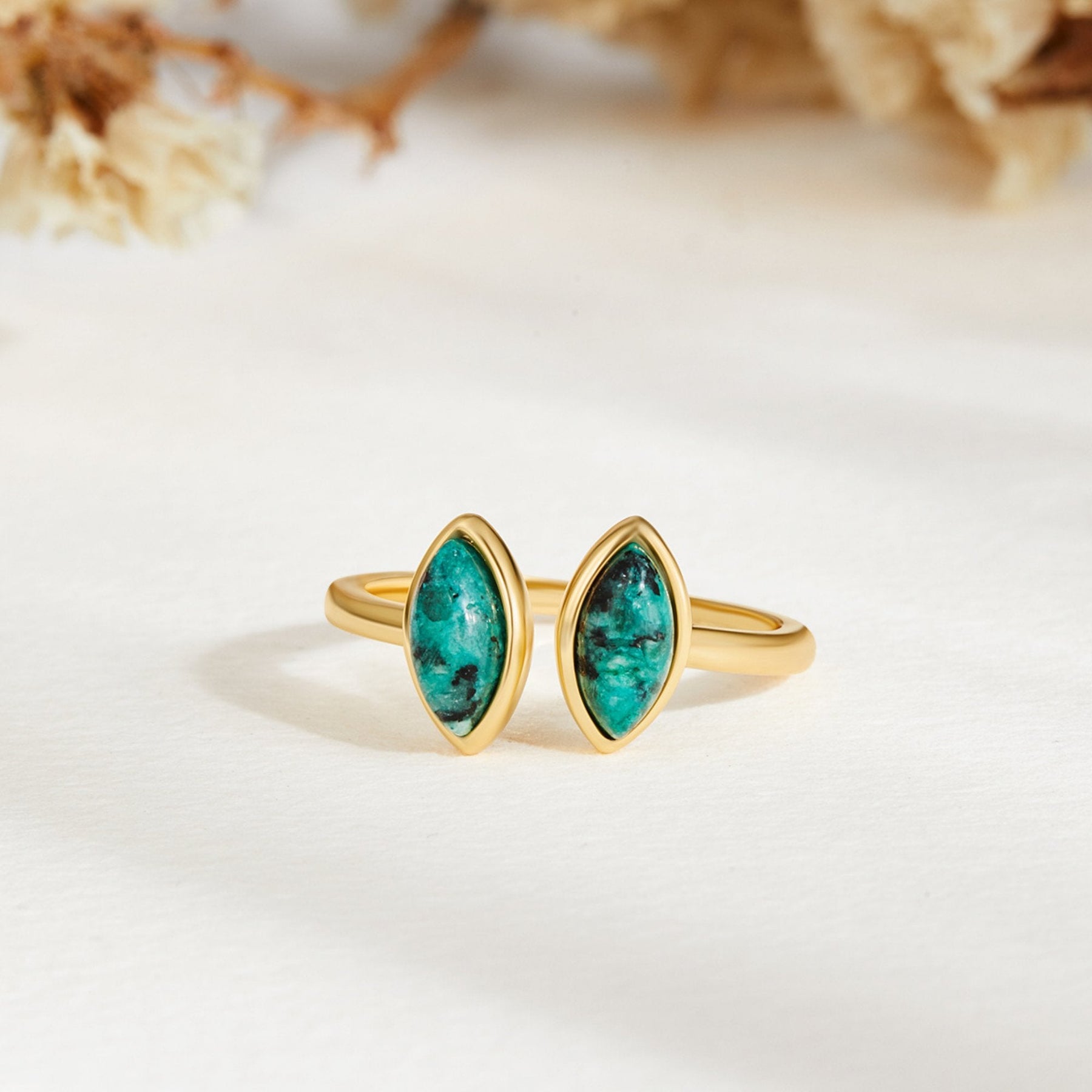 Anel Feminino de Envoltório Jade Verde.
