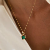Colar Malachite Banhado Ouro 18K