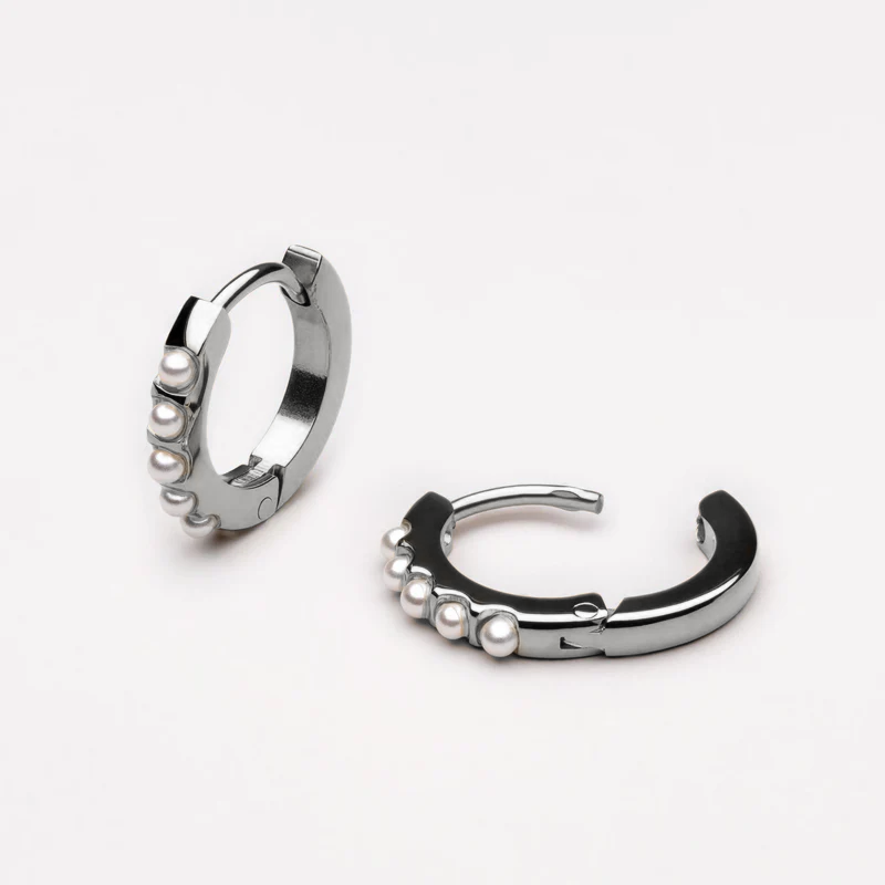 Mini Argolas com Pérola Banhado Ouro 18K