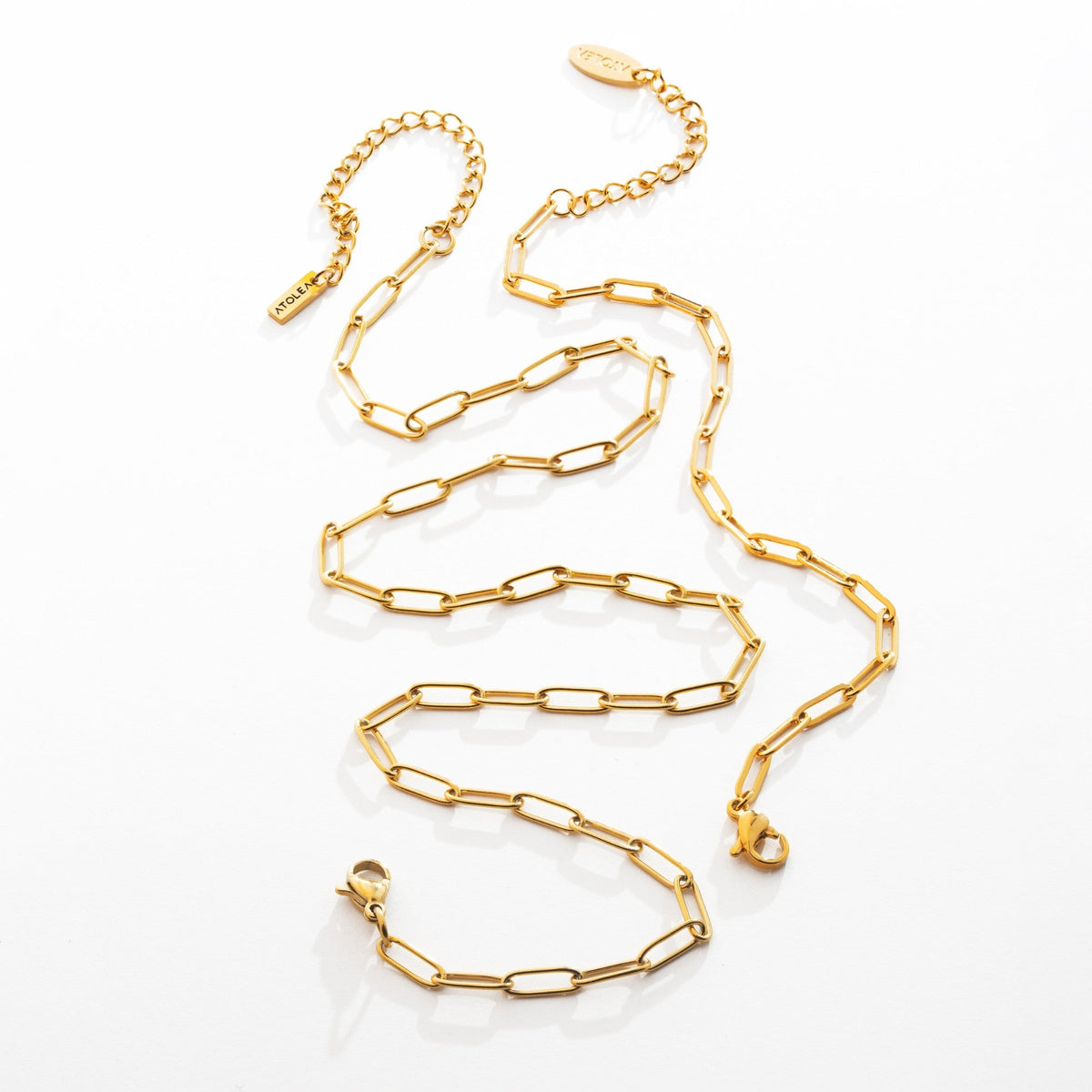 Conjunto Paperclip Colar e Pulseira Banhado Ouro 18K