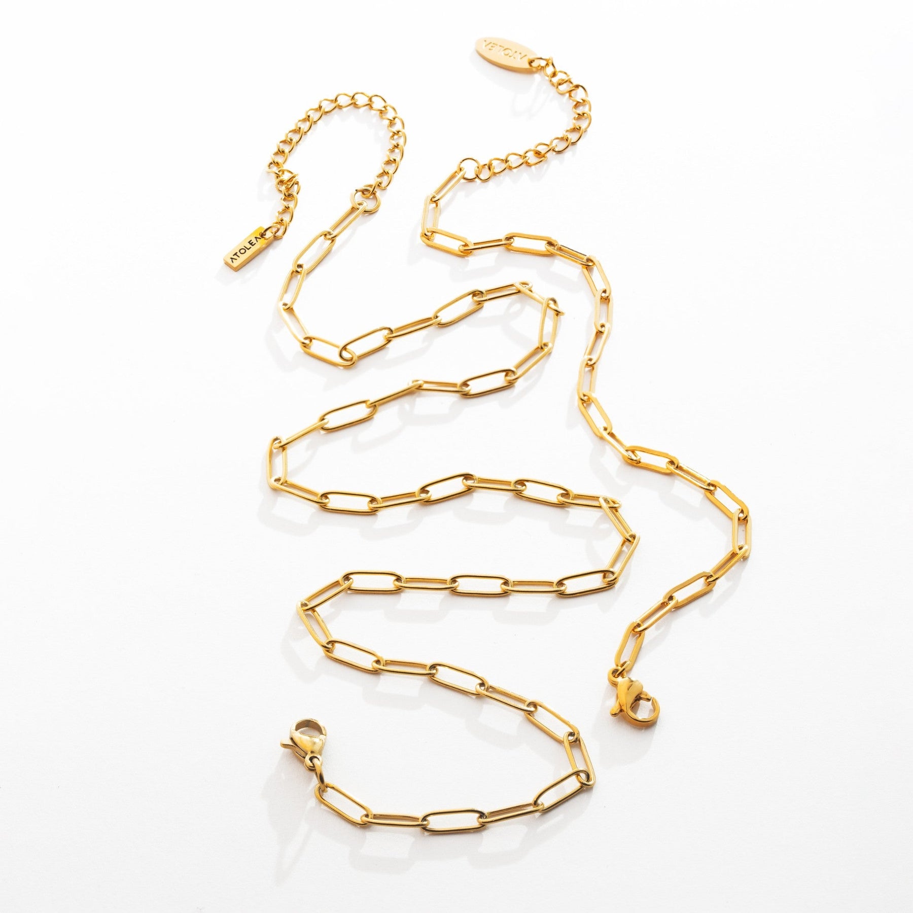 Conjunto Paperclip Colar e Pulseira Banhado Ouro 18K