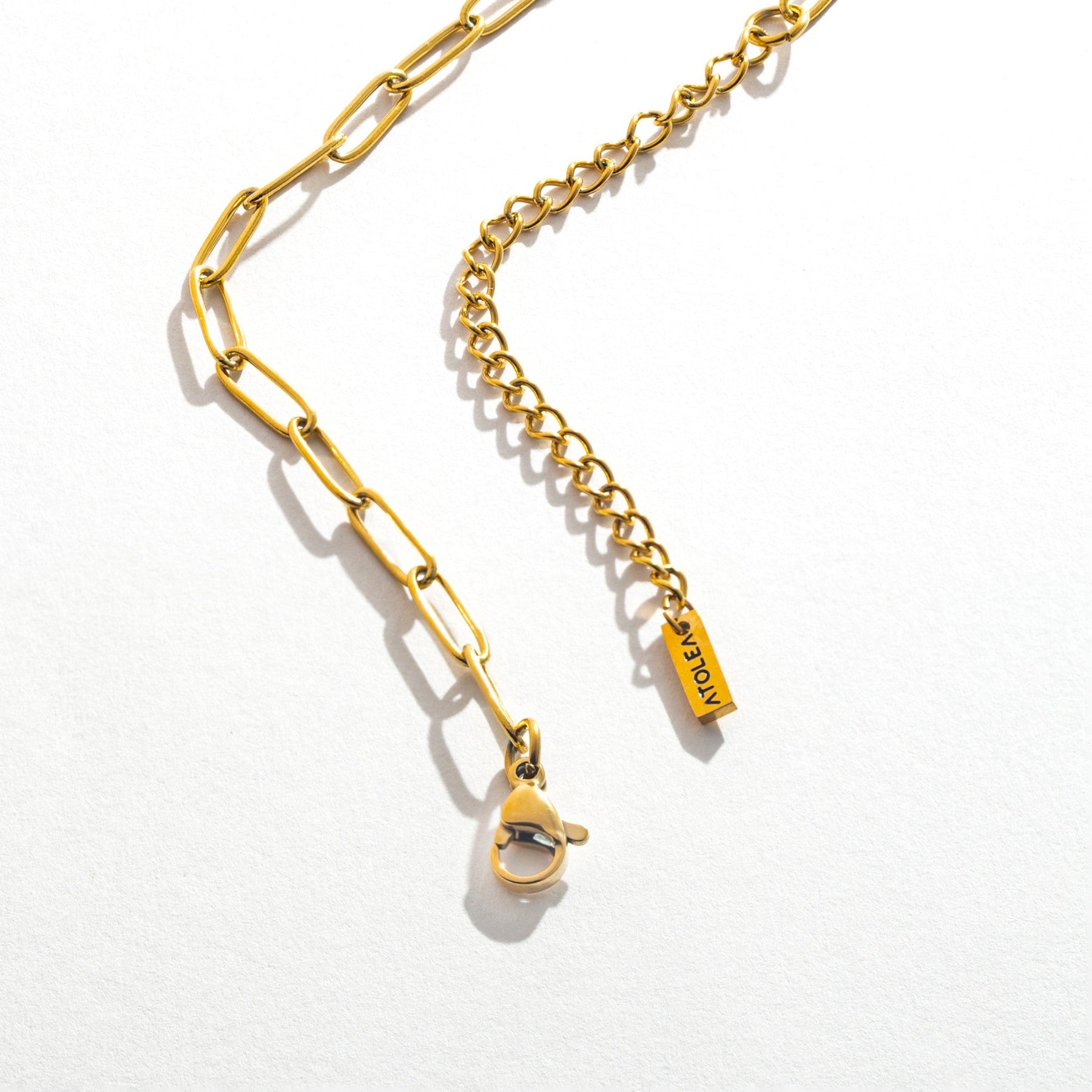 Conjunto Paperclip Colar e Pulseira Banhado Ouro 18K