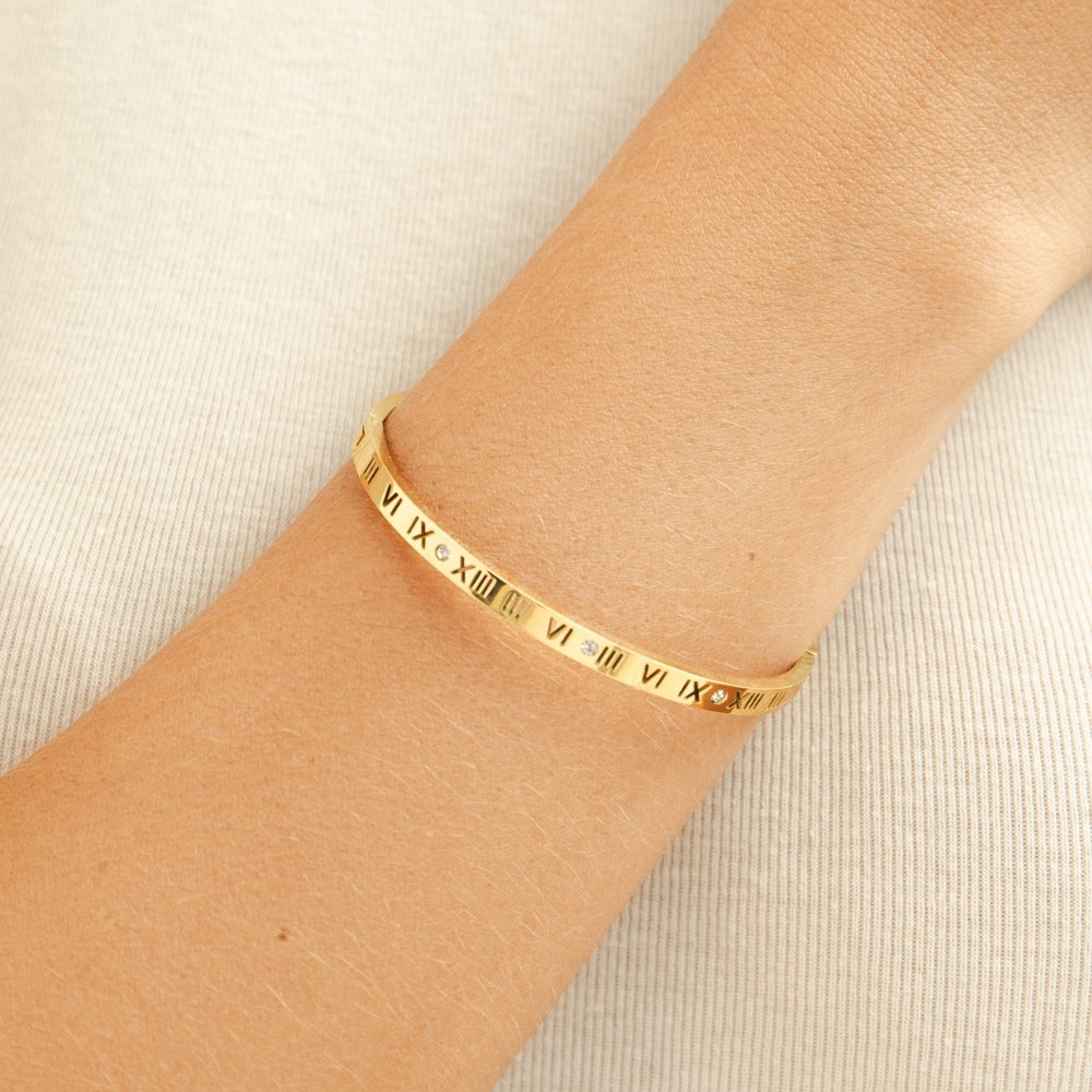 Pulseira Feminina com Números Romanos