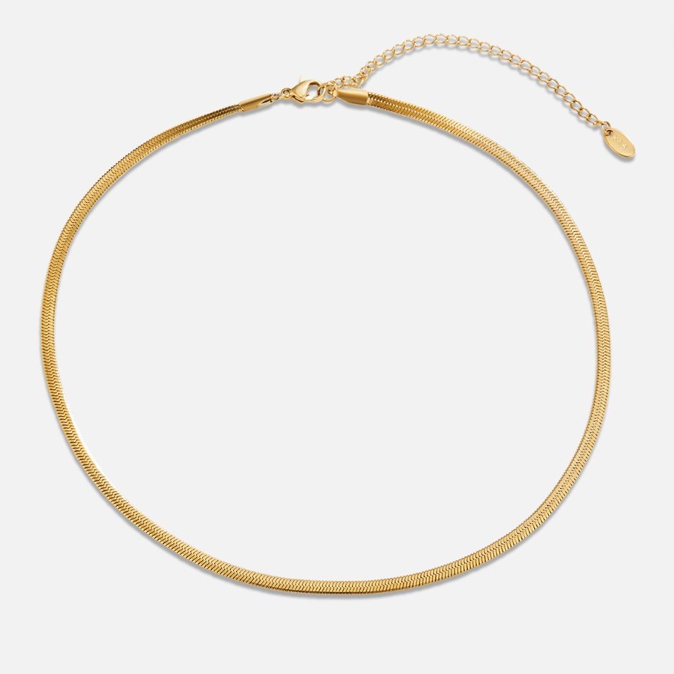 Colar Feminino Dourado corrente de cobra Sarya