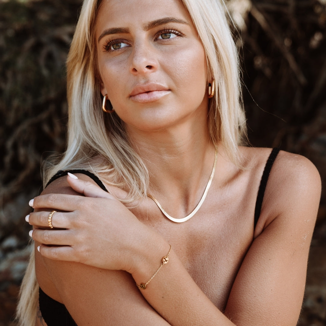 Colar Slim Snake Banhando Ouro 18K