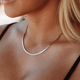 Colar Slim Snake Banhando Ouro 18K