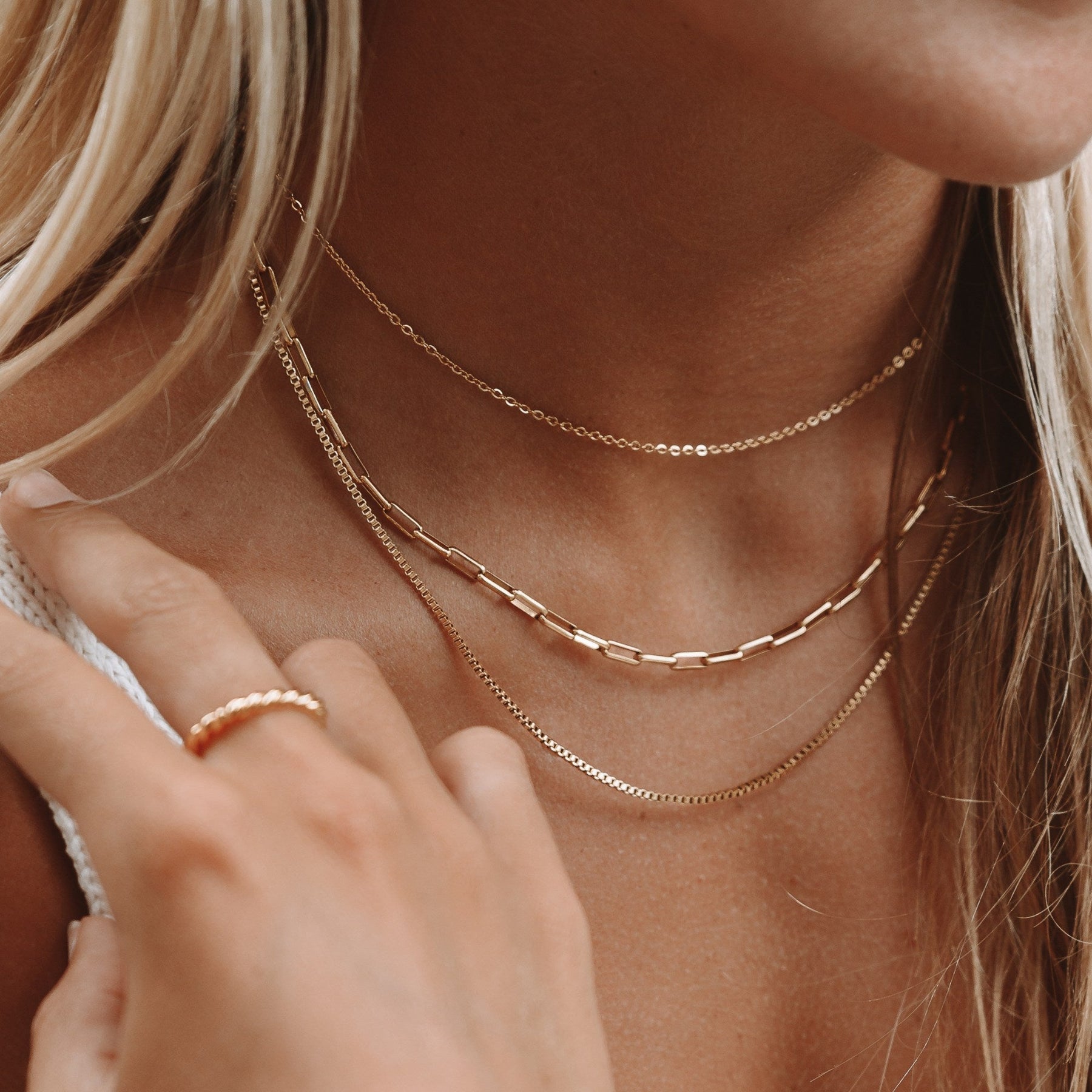 Colar Soana 3 Camadas Banhado Ouro 18K