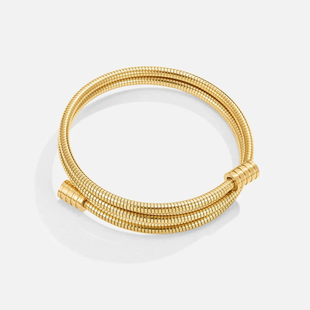Bracelete Feminino Dourado Torcido