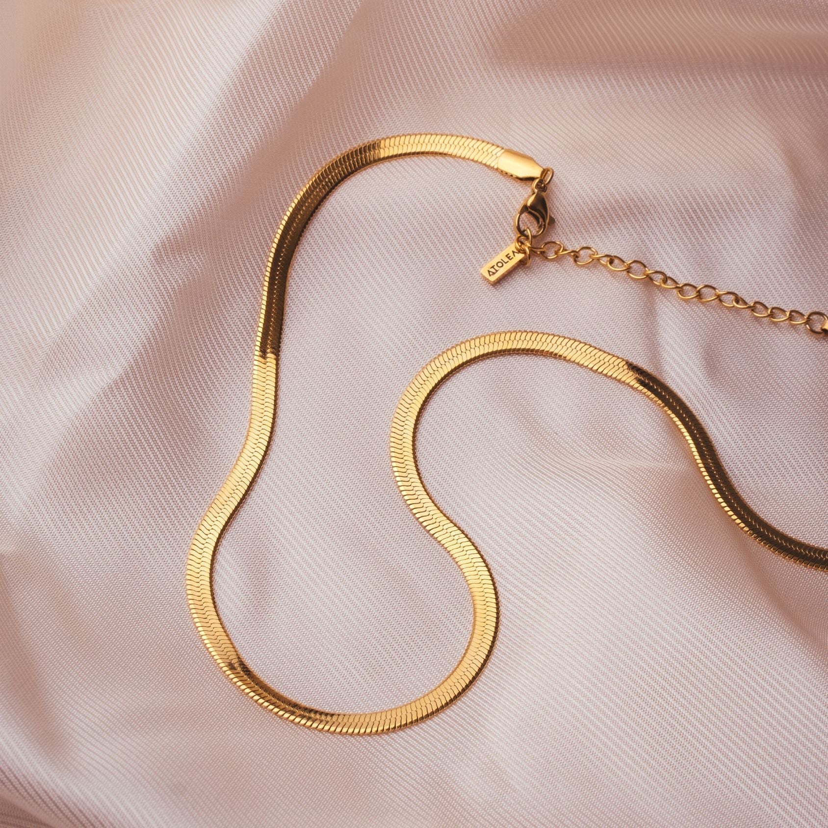 Colar Slim Snake Banhando Ouro 18K