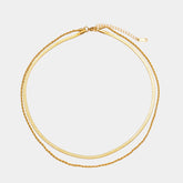 Colar Duplo Layered Banhado Ouro 18K