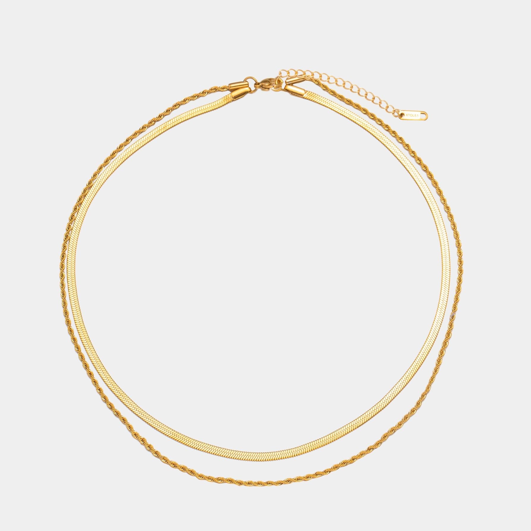 Colar Duplo Layered Banhado Ouro 18K