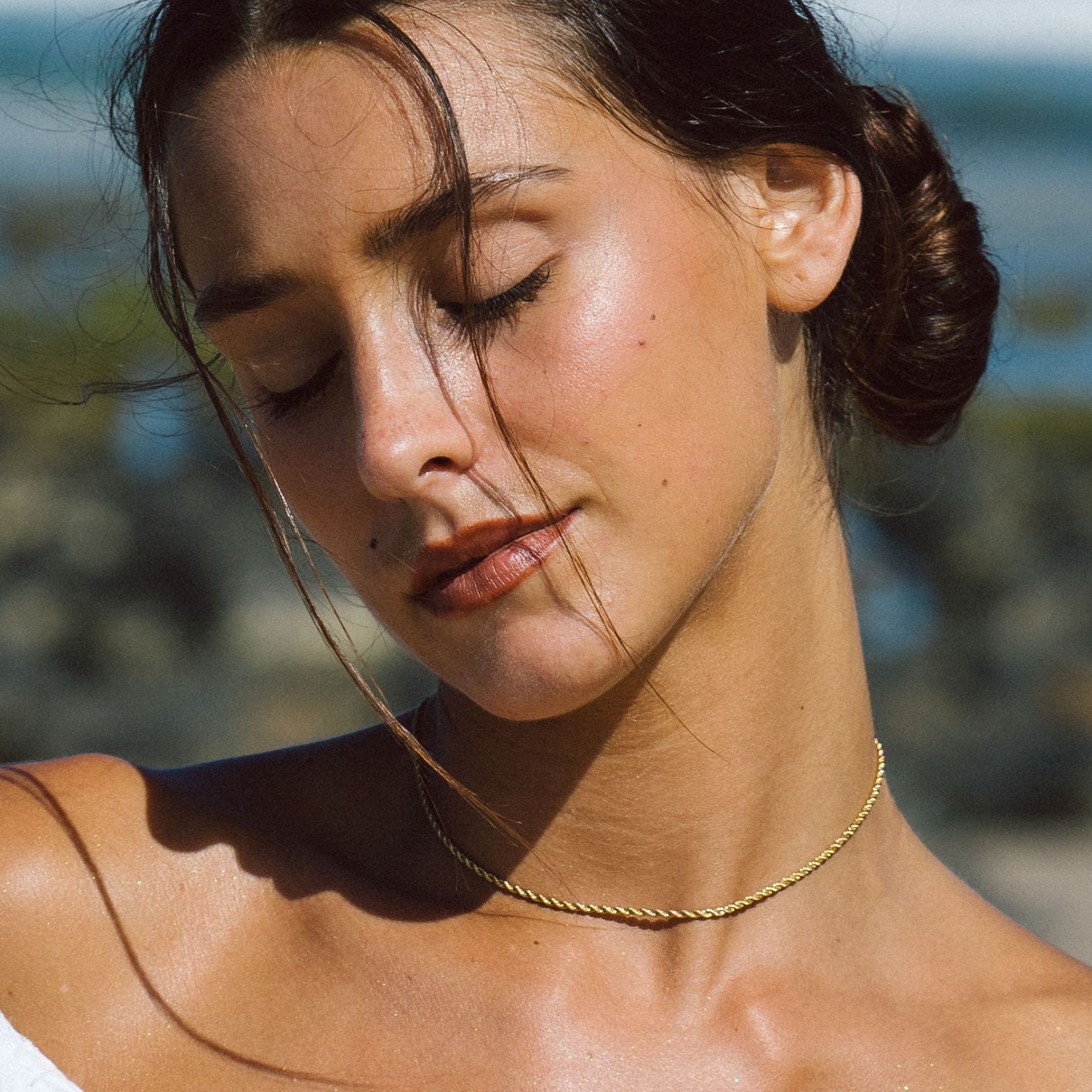 Colar Corrente Calvi Torcida Banhado Ouro 18K