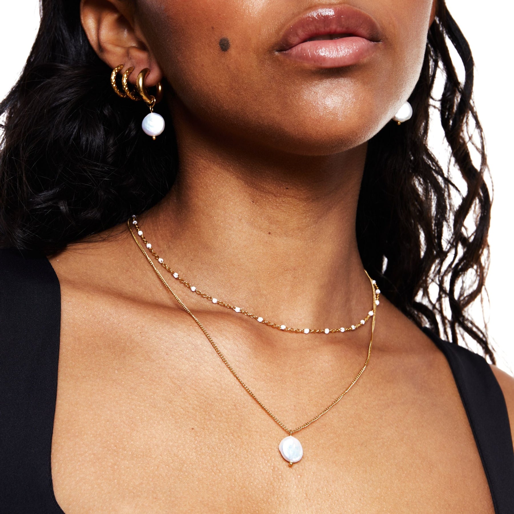 Colar Choker de Miçangas Banhado Ouro 18K