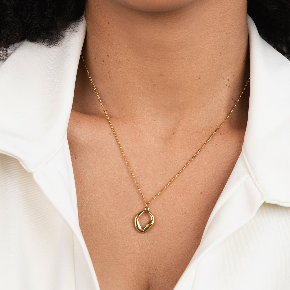 Colar Feminino Dourado Geométrico