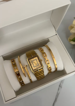 Mix Feminino Dourado Retangular