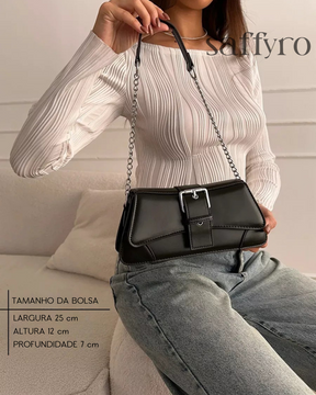 Bolsa Feminina em Couro Preta Saffyra
