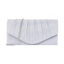 Bolsa Feminina Clutch para Noites Brilhante com corrente