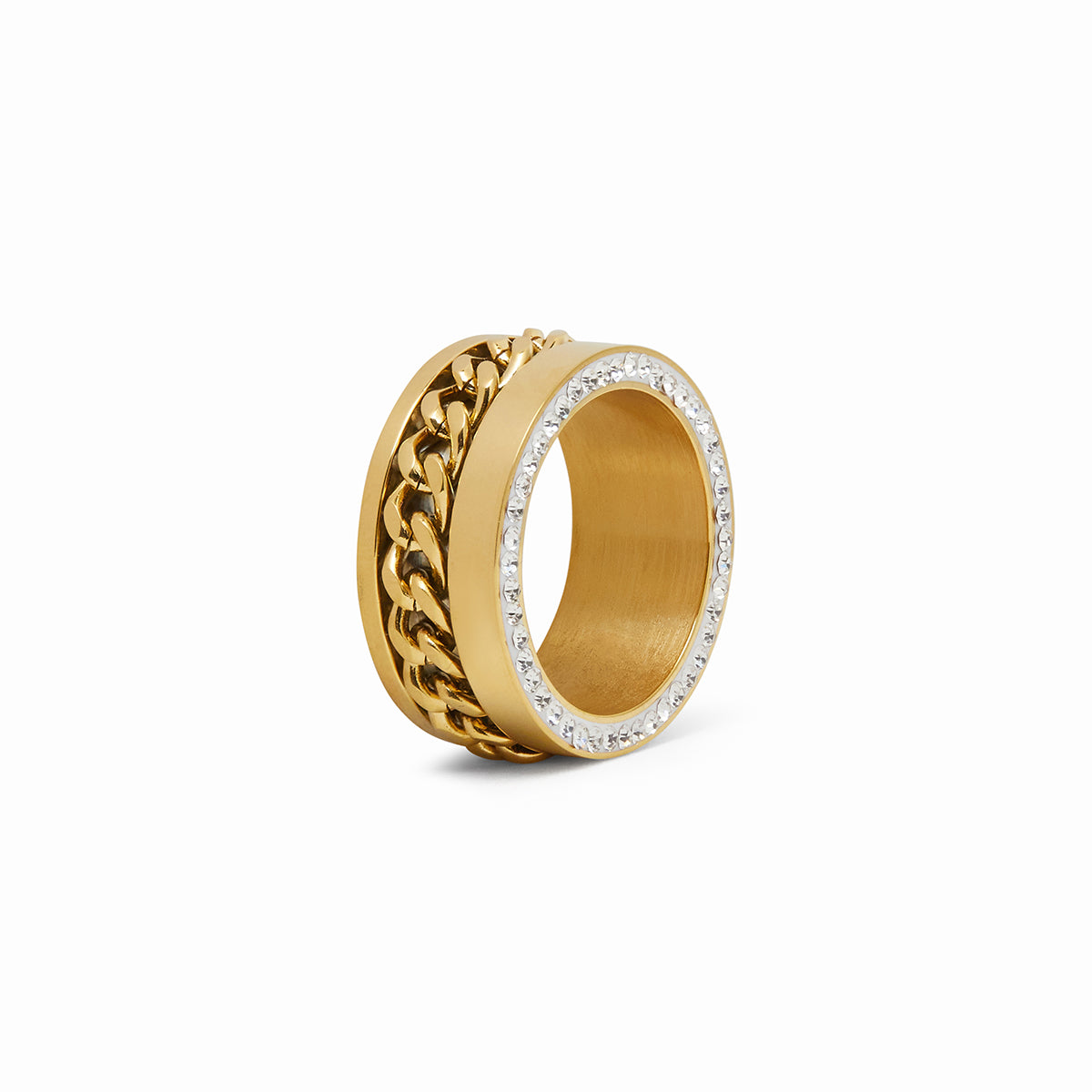 Anel Cuban Banhado Ouro 18K
