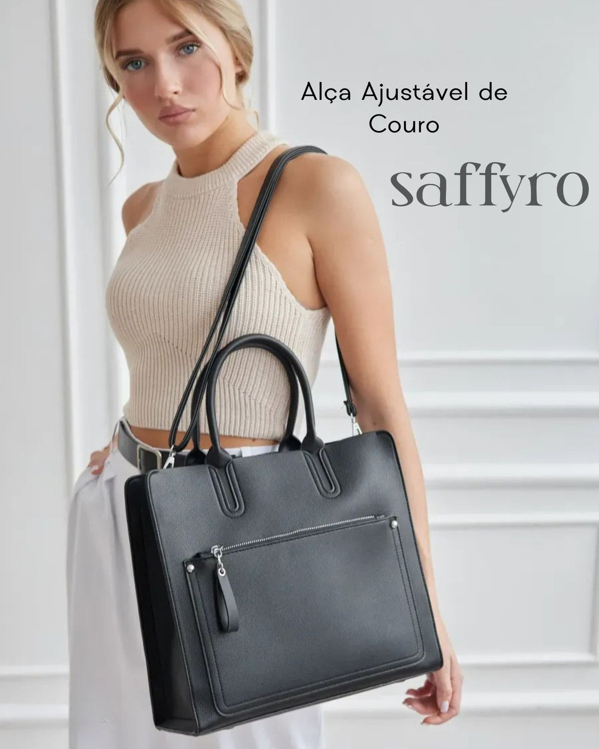Bolsa Feminina De Couro Preta Claire
