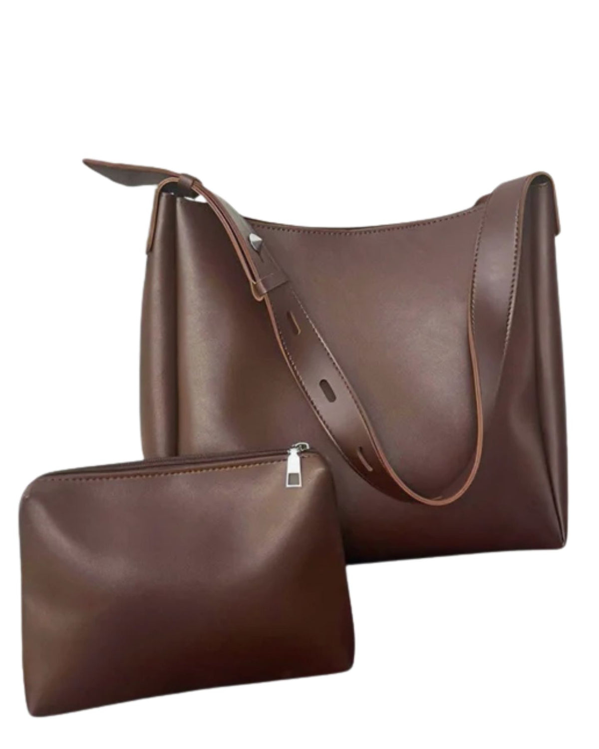 Bolsa Feminina de Couro Luiza Espaçosa com Bolsinha
