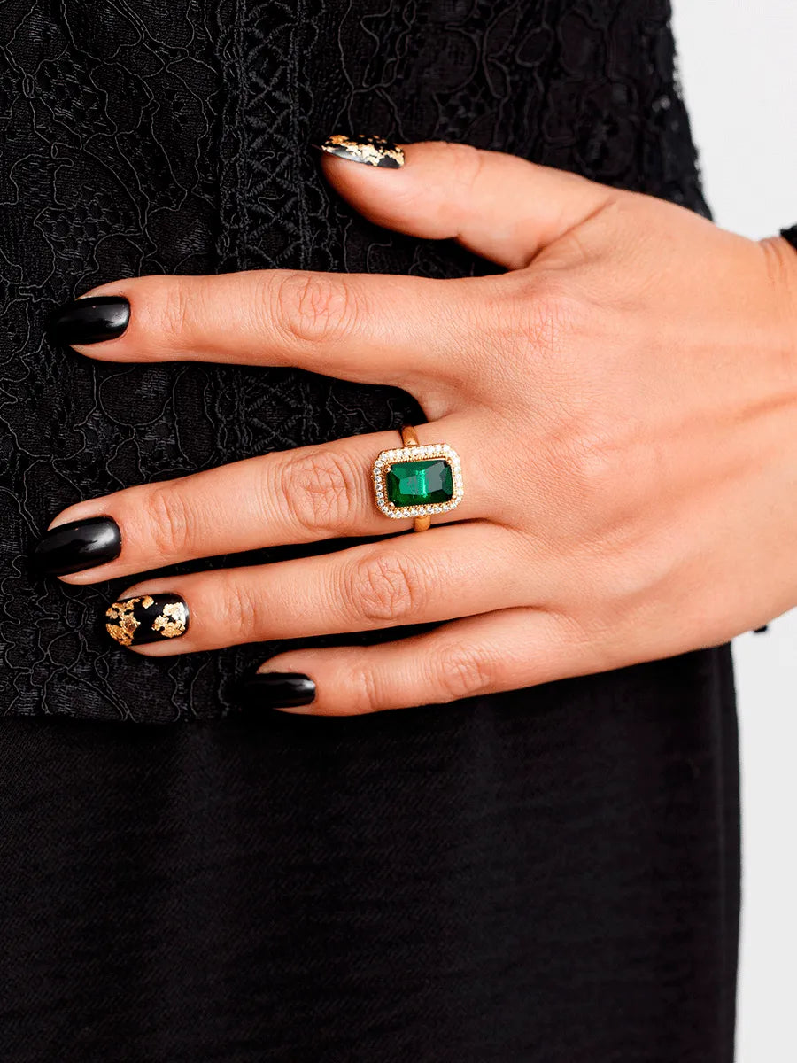 Conjunto Feminino Luxury Green Banhado Ouro 18K