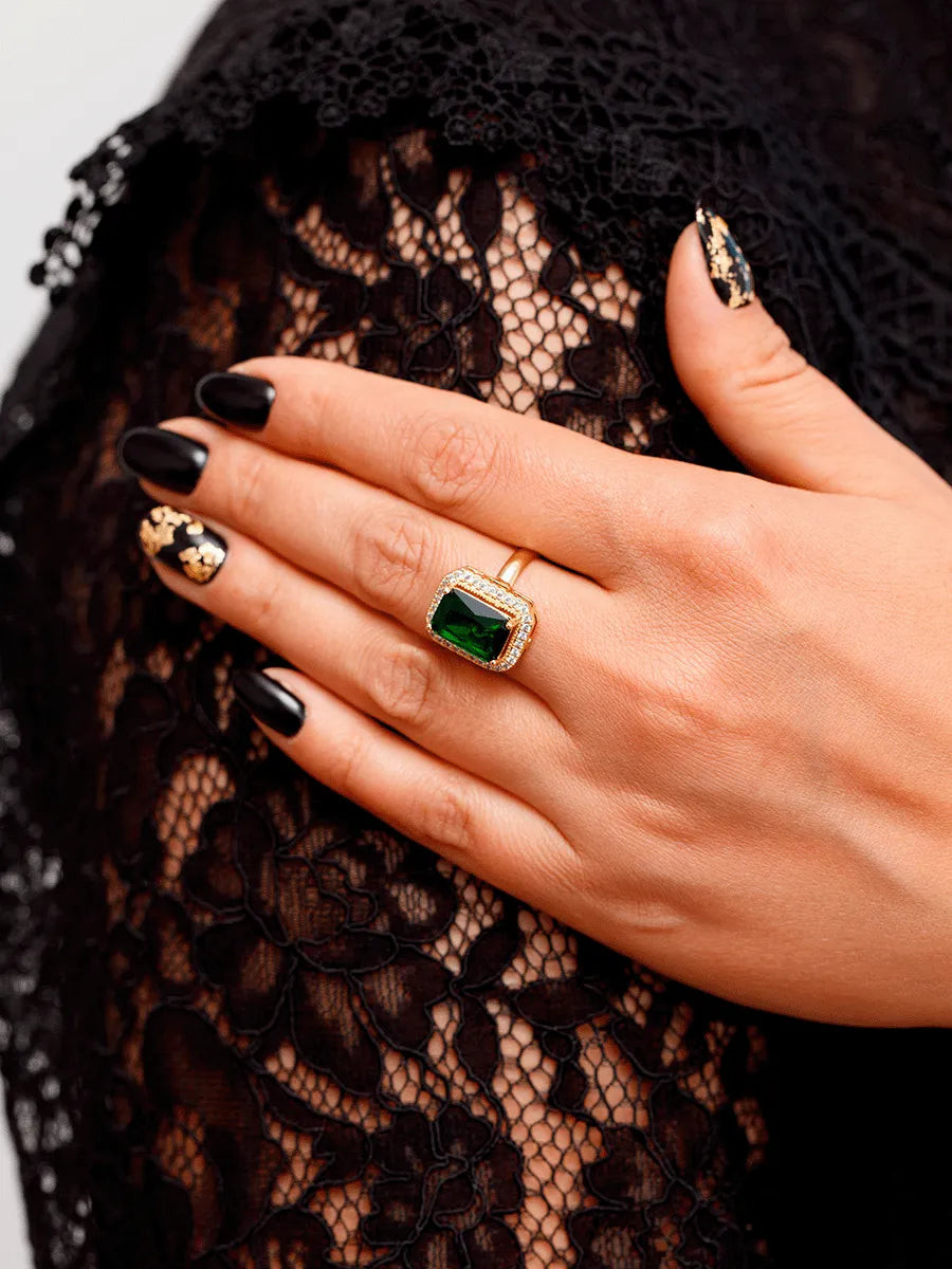 Conjunto Feminino Luxury Green Banhado Ouro 18K