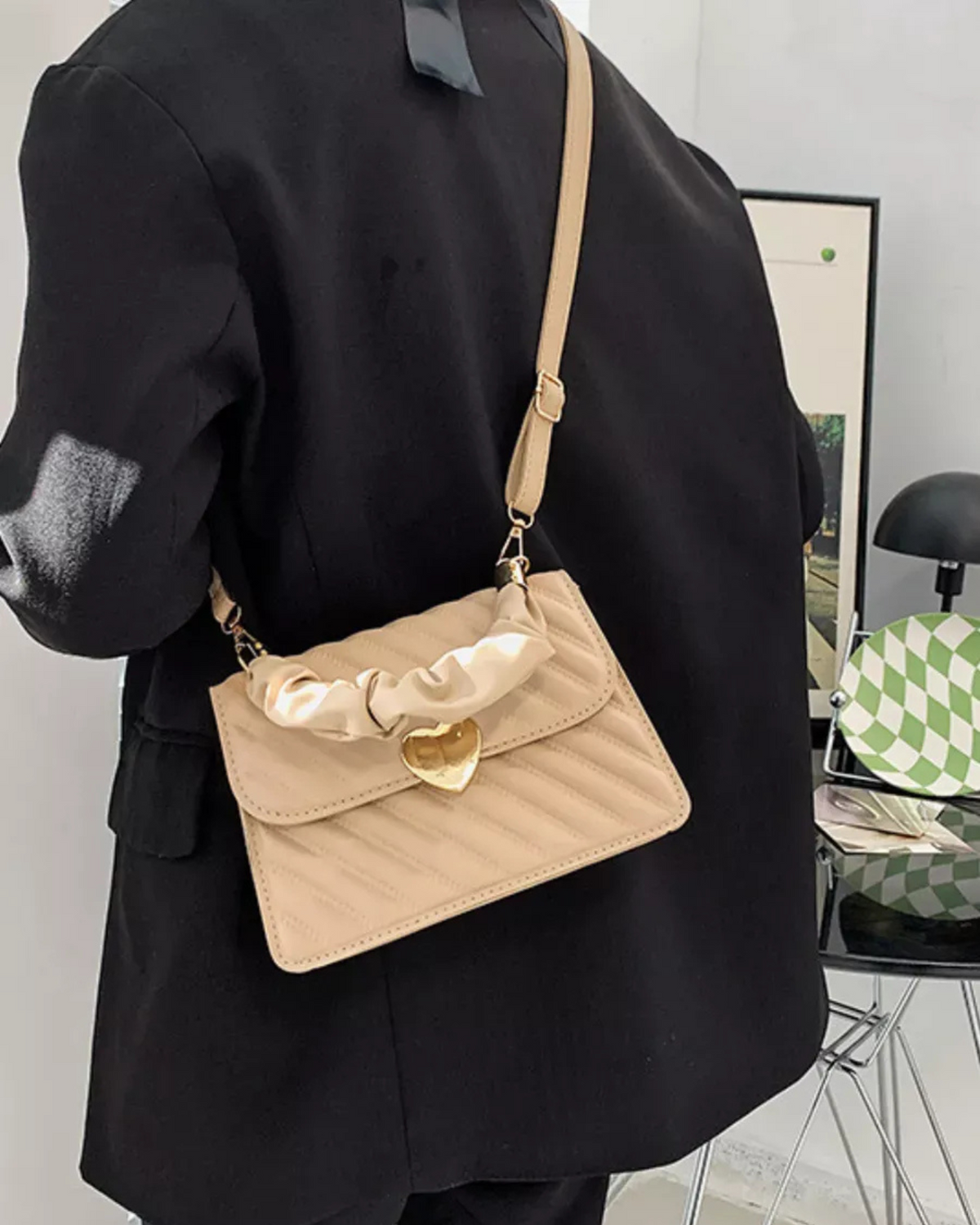 Bolsa Feminina Coração Bege