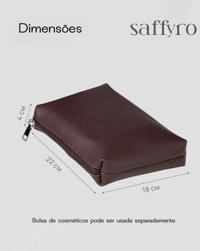 Bolsa Feminina de Couro Luiza Espaçosa com Bolsinha