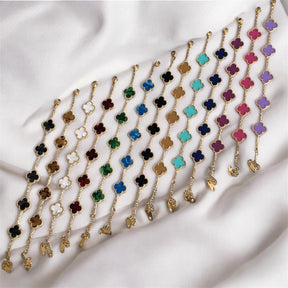 Pulseira Feminina Trevo Mini Dourada