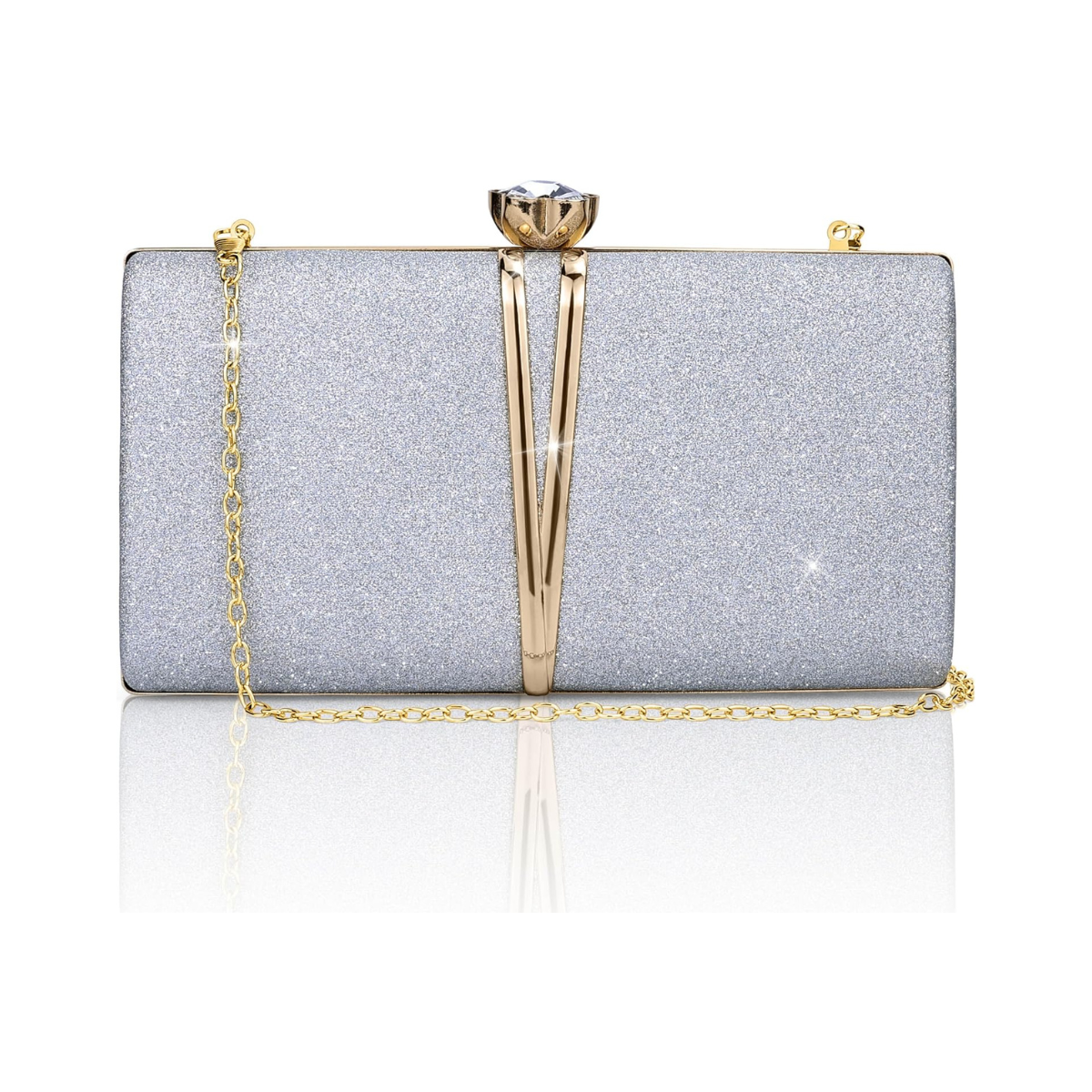 Bolsa Feminina Clutch Liage Brilhante Retangular Para Festa