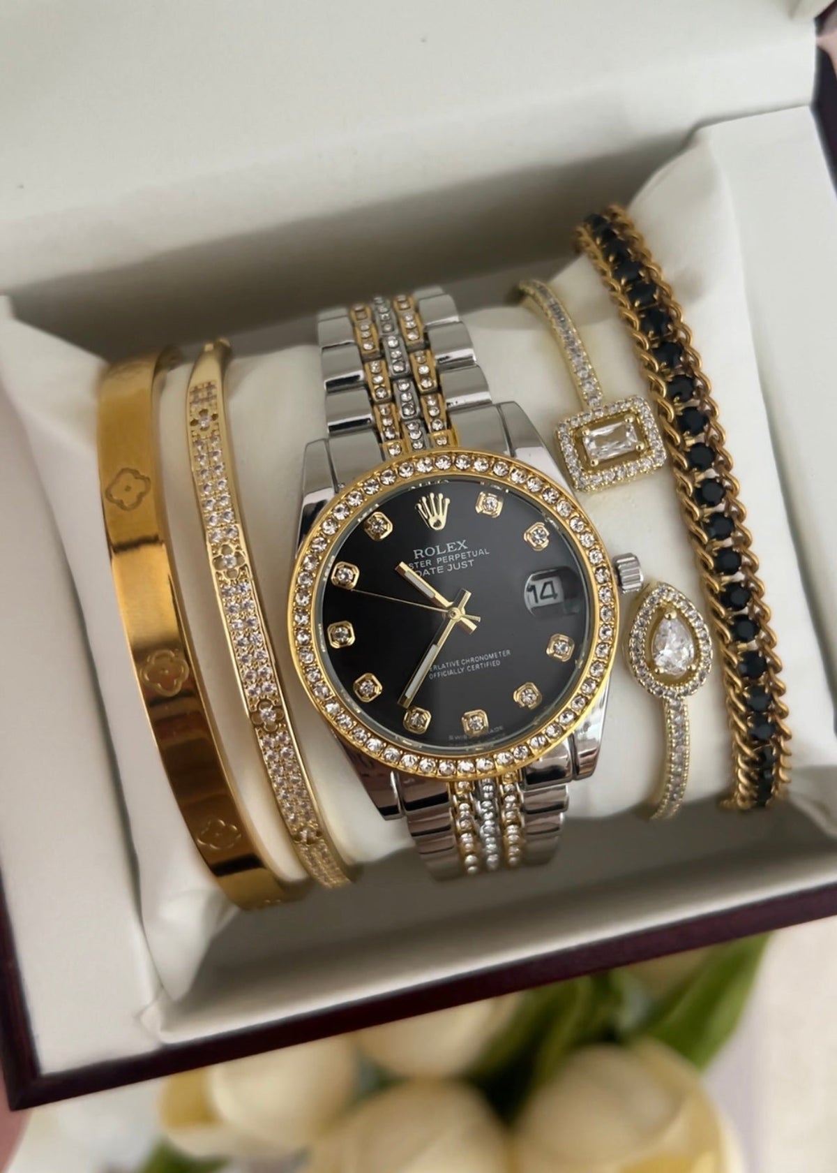 Mix Feminino Marbella Dourado - Preto